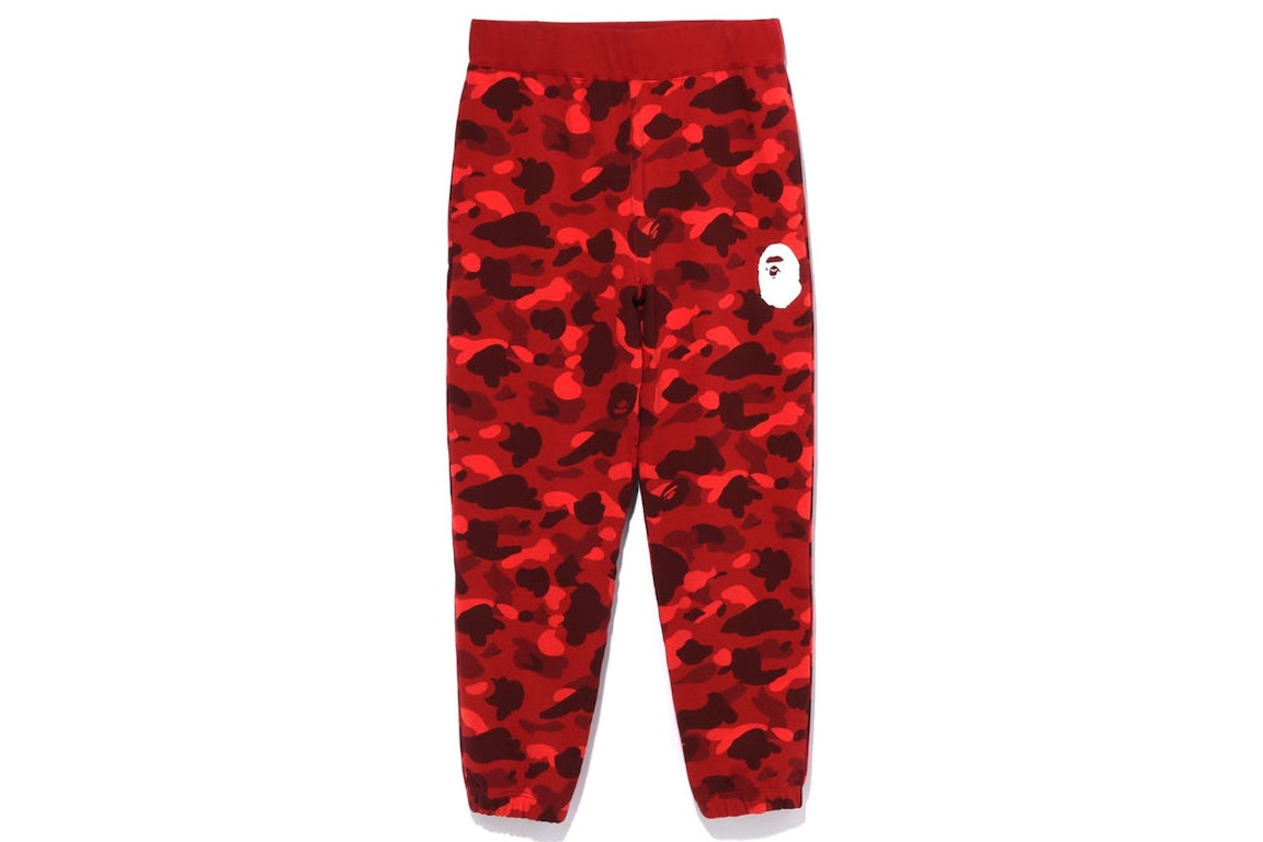 Pre-owned Bape Color Camo Wide Fit Sweat Pants Red