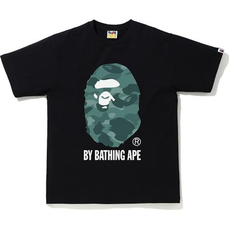 Bathing ape outlet blue camo shirt