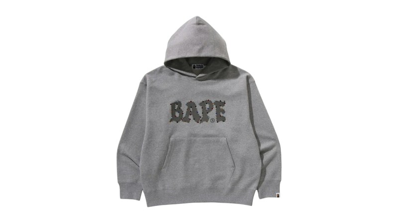 BAPE Color Stone Relaxed Fit Pullover Hoodie Gray