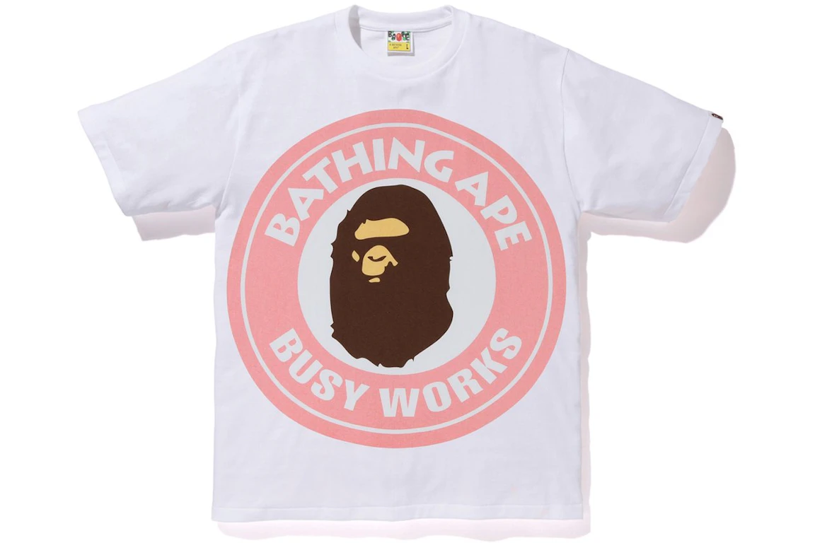 BAPE Colorful Pigment Busy Works Tee White/Pink
