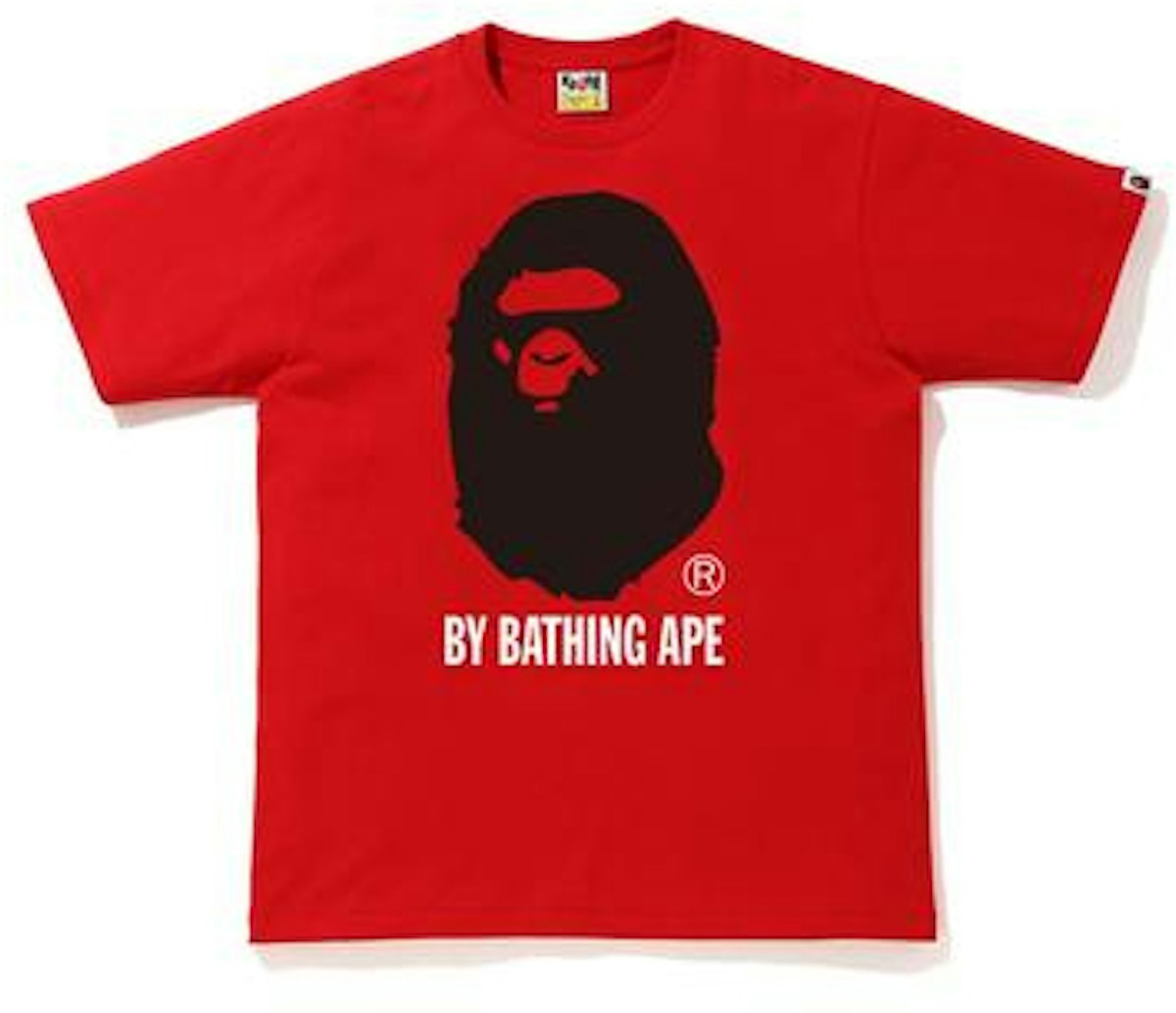 Red and white bape shirt Clearance