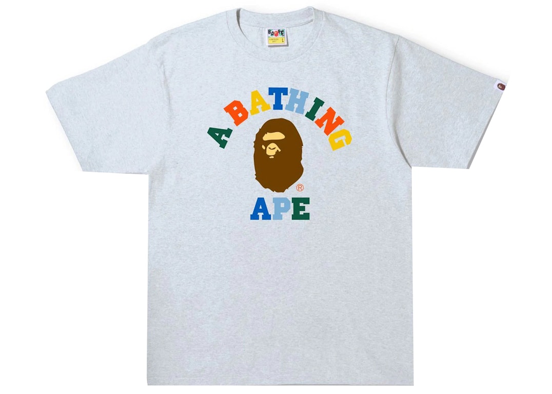 Pre-owned Bape Colors College Tee (ss22) Gray