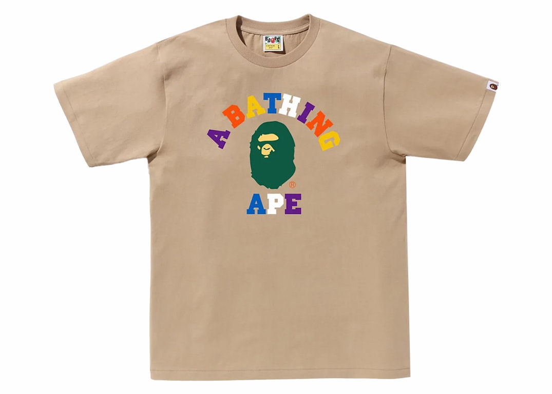 Pre-owned Bape Colors College Tee (ss24) Beige