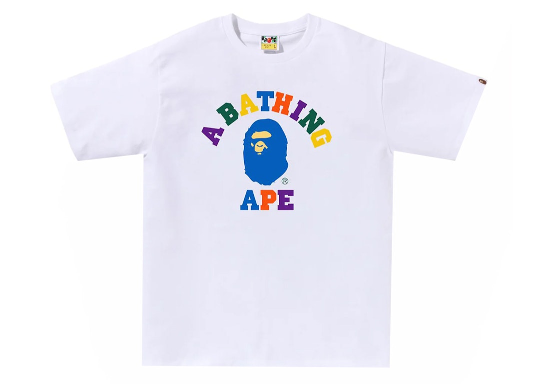 Pre-owned Bape Colors College Tee (ss24) White
