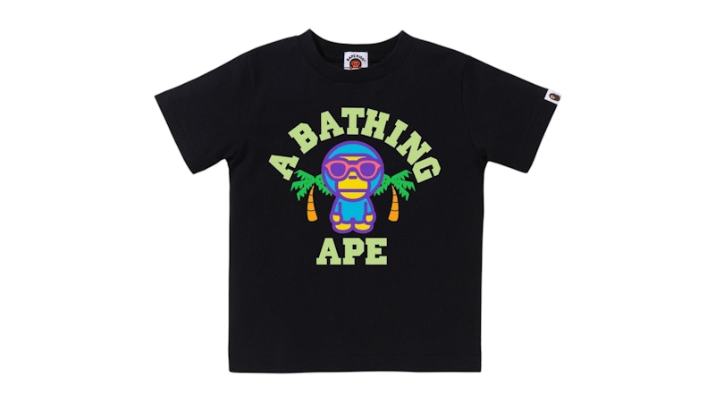 【A BATHING APE】COLORS MILO COLLEGE SUMMER TEE BAPE Colors Milo College Summer Tee Black - SS25 - US