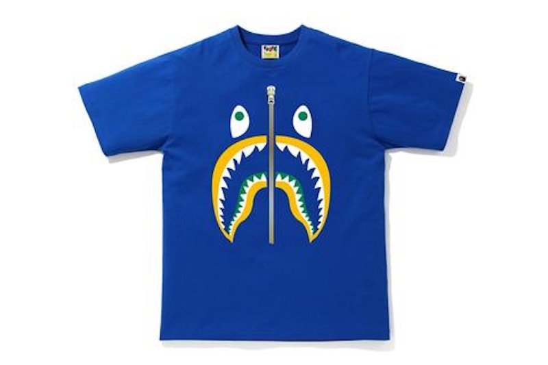 Bape Colors Shark T Shirt Blue Yellow Ss