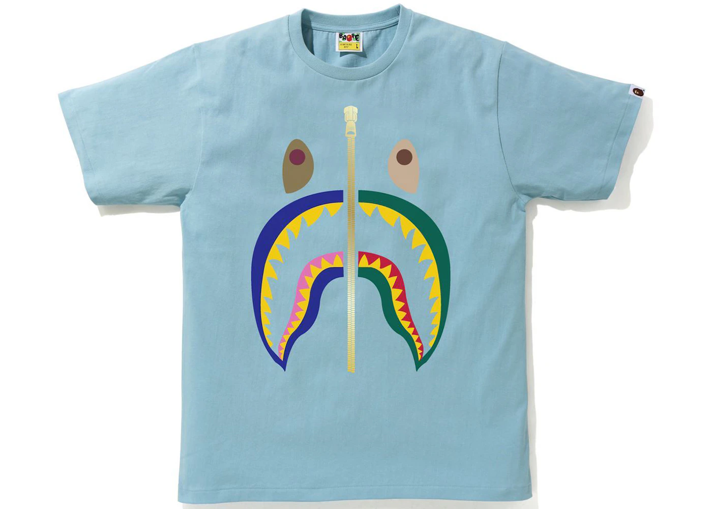 Bape Colors Shark Tee Blue Ss21 Bape Colors Shark Tee Blue Ss21
