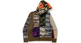 BAPE Crazy Camo Mad Shark Relaxed Full Zip Hoodie Multi