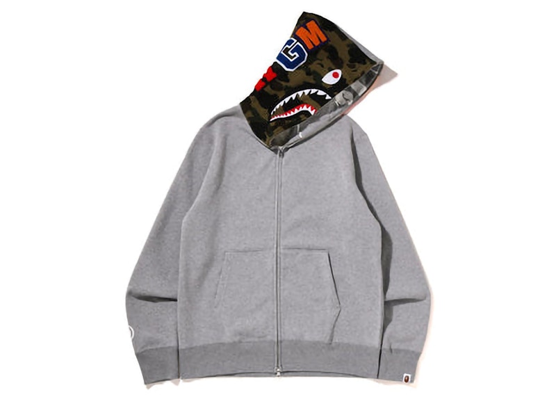 BAPE Crazy Face Full Zip Hoodie Grey Men s FW22 US