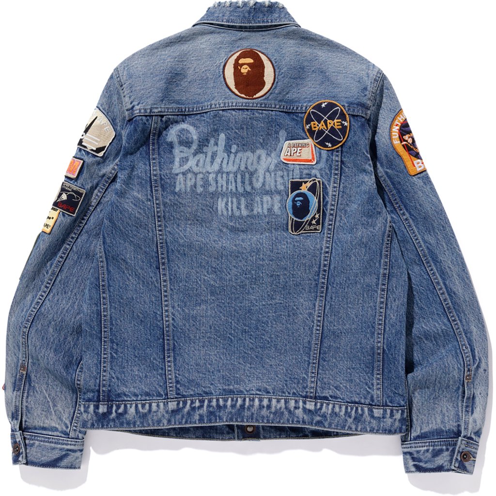 Denim bape jacket sale