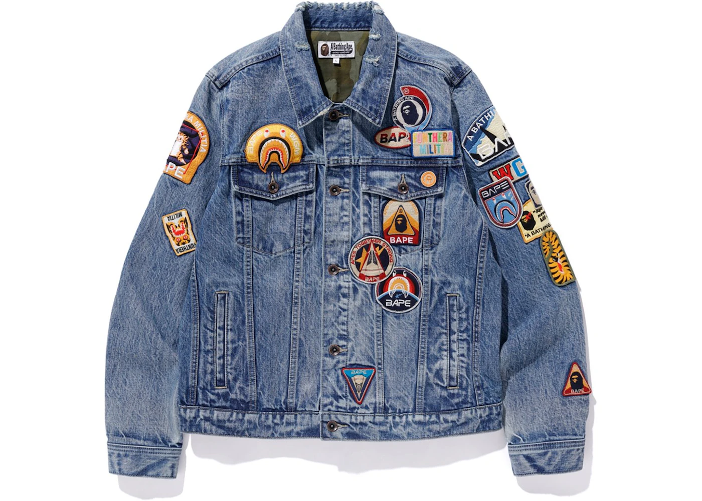 BAPE Crazy Patch Denim Jacket Indigo Men's FW19 US