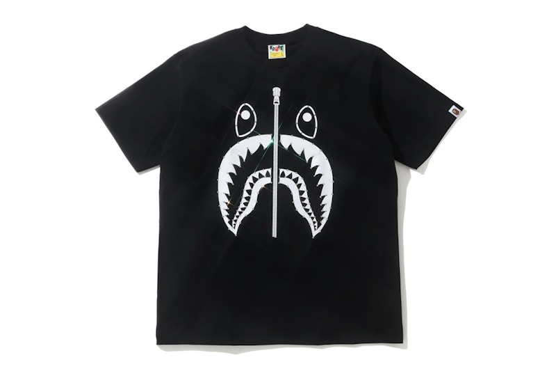 BAPE Crystal Stone Shark T-Shirt Black - SS20 Men's - US