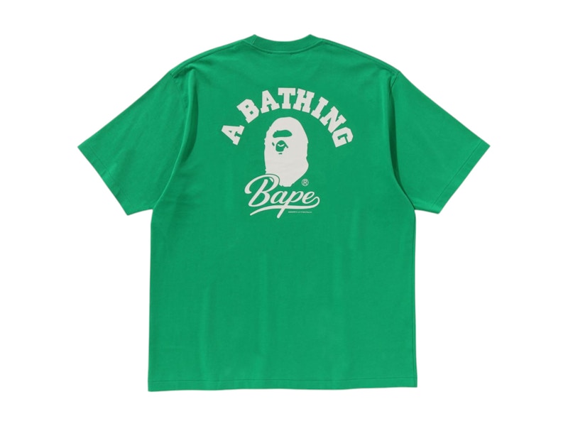 BAPE Logo cursif de l'université Tee Relaxed Fit Vert