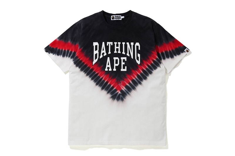 BAPE Curved Logo Tie Dye Tee Black Men's - SS20 - US