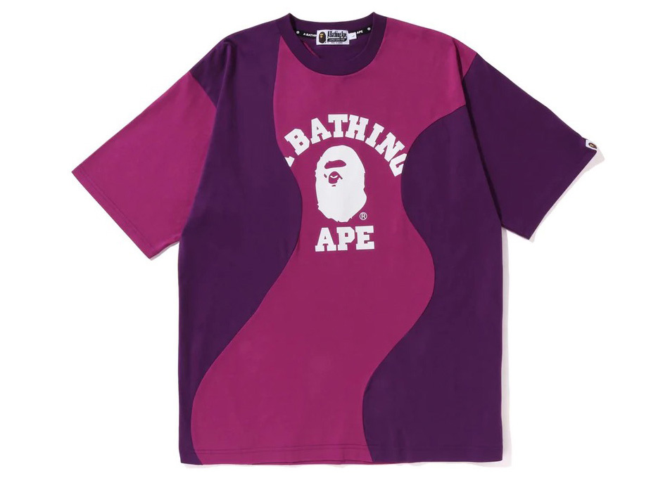 BAPE Cutting College Relaxed Fit Tee Purple メンズ - SS23 - JP