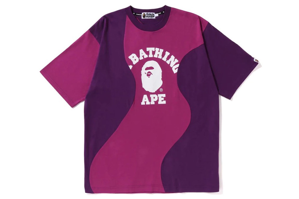 Pre-owned Bape Cutting College Relaxed Fit Tee Purple