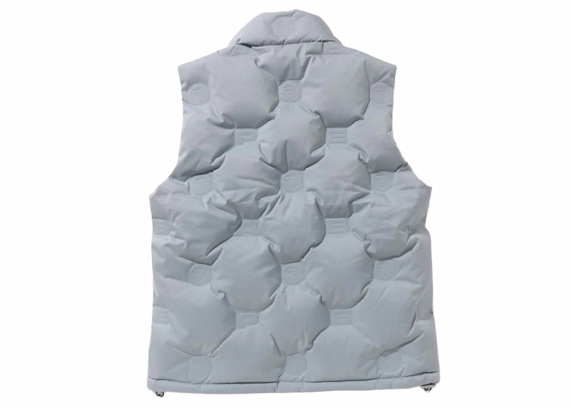 BAPE Debossed Monogram Puffer Down Vest Gray Men's - FW23 - US