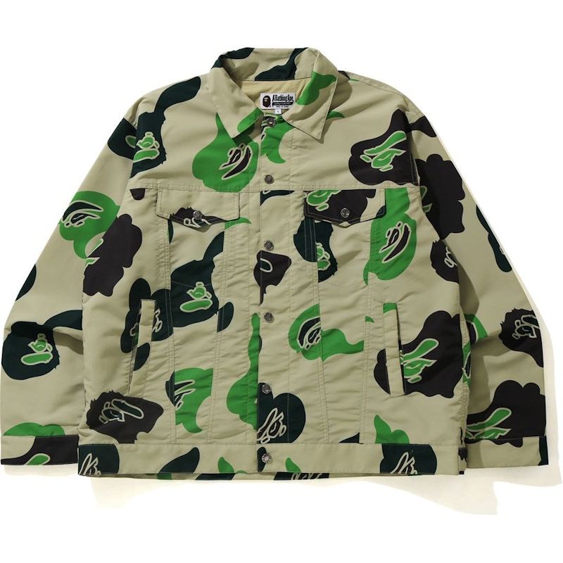 BAPE Def Camo Loose Fit Trucker Jacket Beige Homme SS21 FR