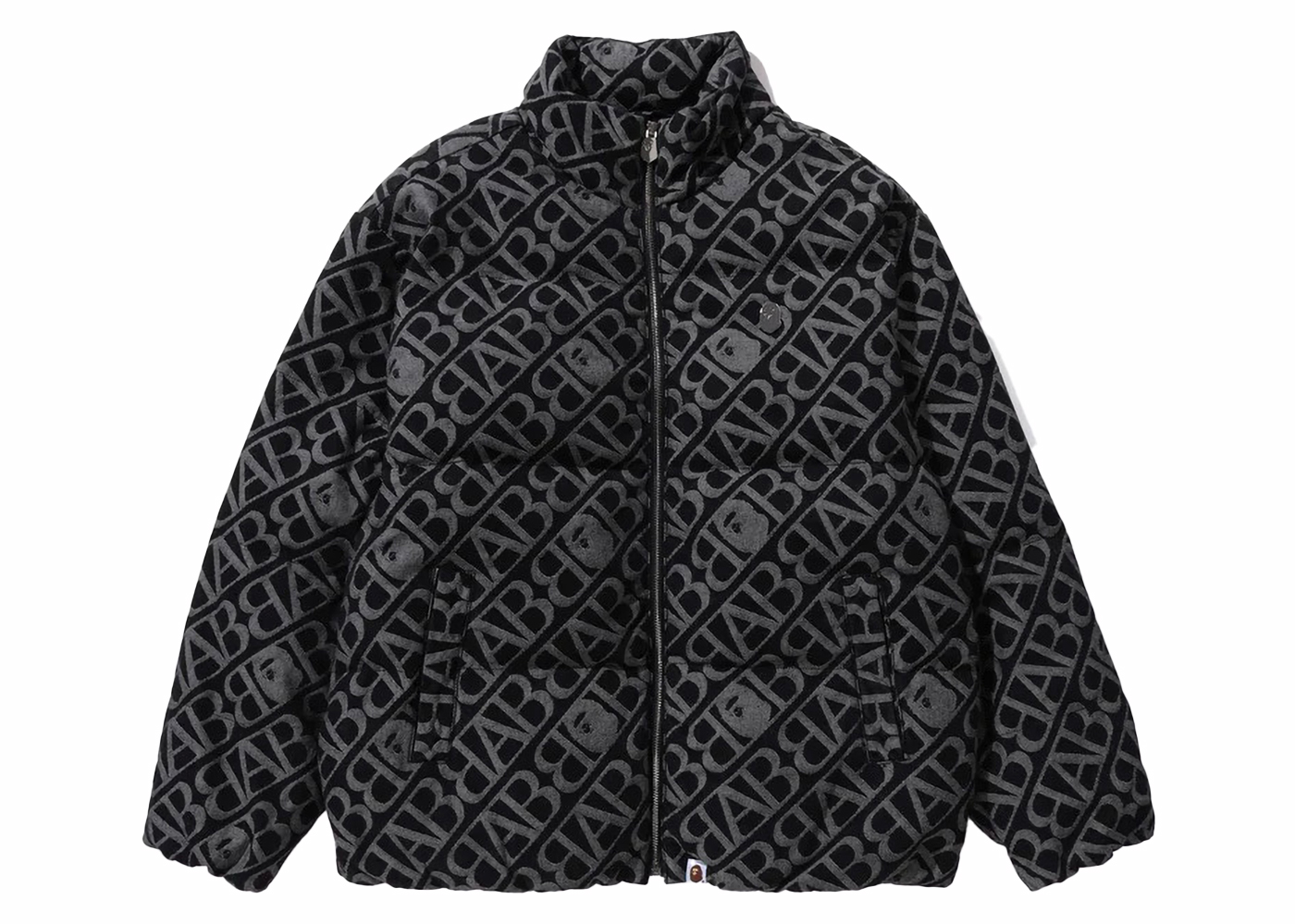 BAPE Denim Monogram Puffer Down Jacket Black メンズ - FW23 - JP