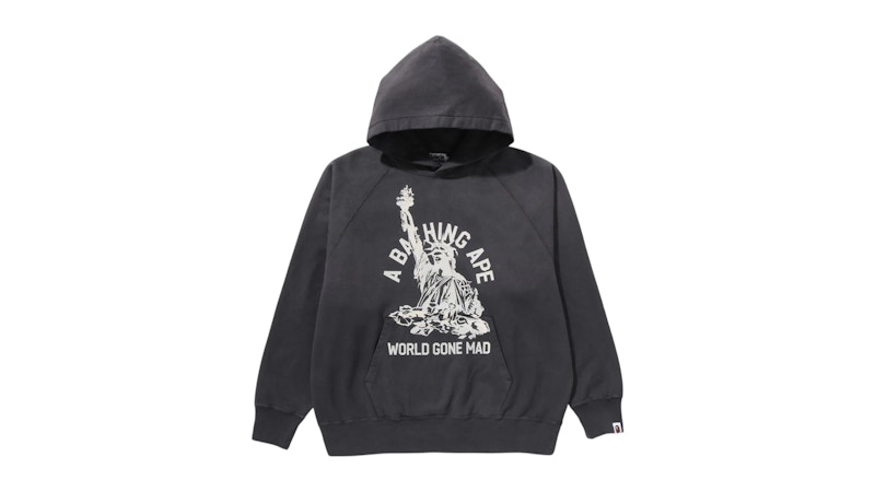 BAPE Destroy Washed Relaxed Fit Pullover Hoodie Black Men's - FW25