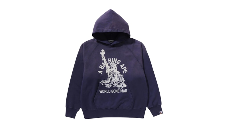 A Bathing Ape. パーカー　WORLD GONE MAD BAPE Destroy Washed Relaxed Fit Pullover Hoodie Purple Men's