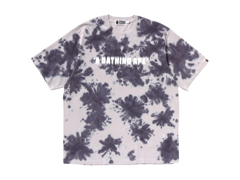 BAPE Destroyed Bleach Logo Relaxed Fit Tee Gray