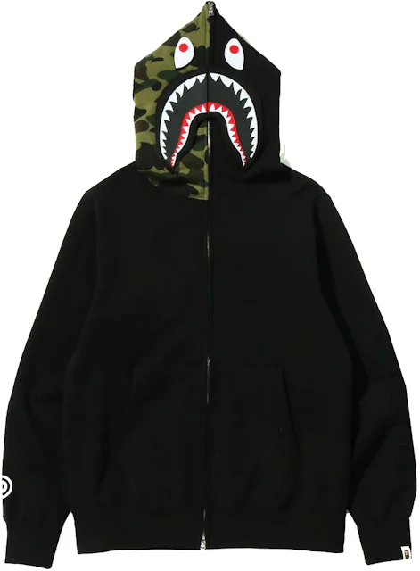 BAPE Detatchable Shark Full Zip Hoodie Black Hombre - FW21 - ES