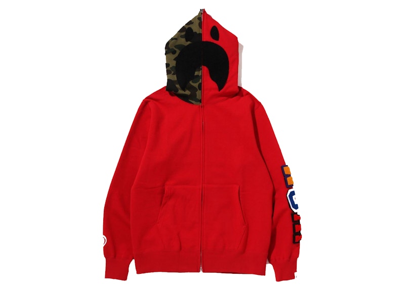 Red bape shark on sale hoodie