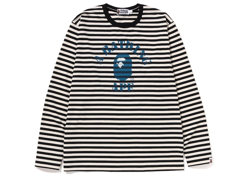 BAPE Discharge College Hoop L/S Tee White Men's - FW22 - US