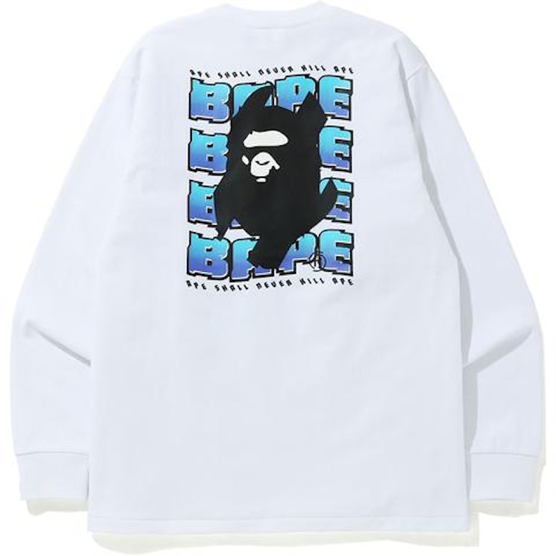 BAPE Distortion L/S Tee White