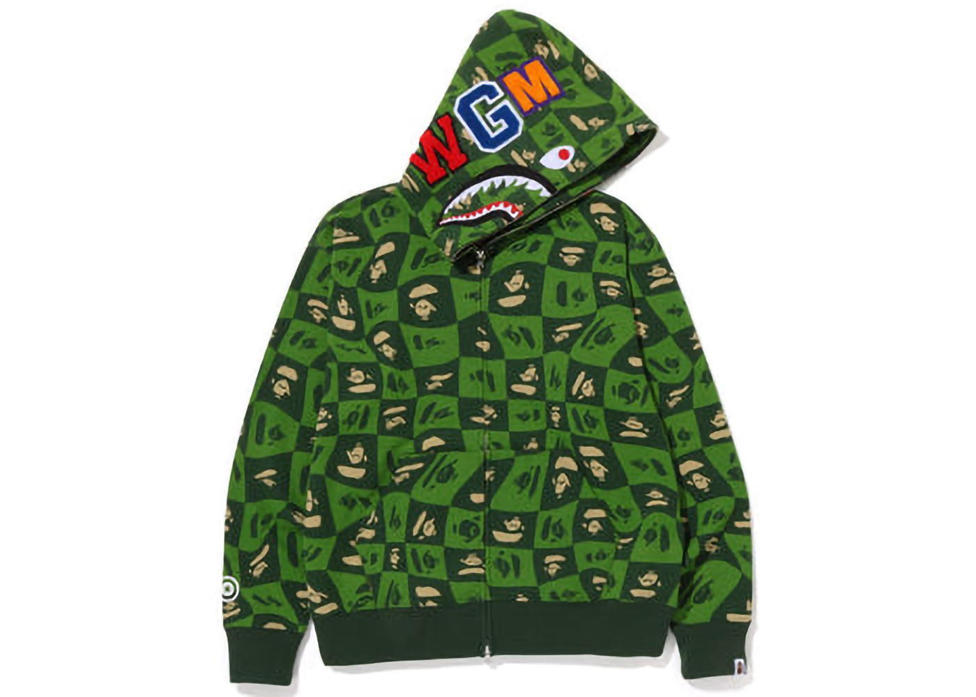 BAPE Docking Relaxed Fit Full Zip Hoodie Green