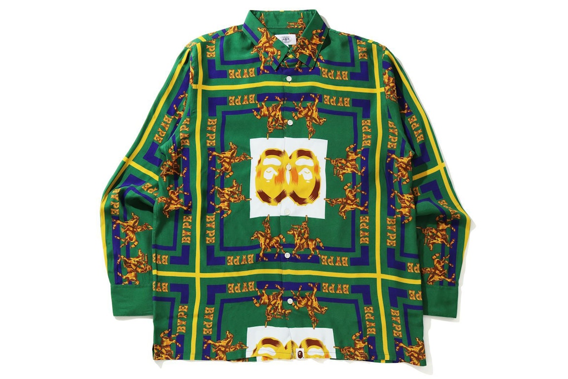 Pre-owned Bape Double Ape Head Relaxed Shirt Green