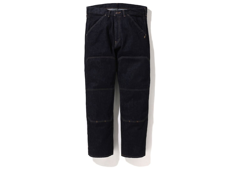 BAPE Double Knee Loose Fit Denim Pants Indigo Men's - SS23 - US