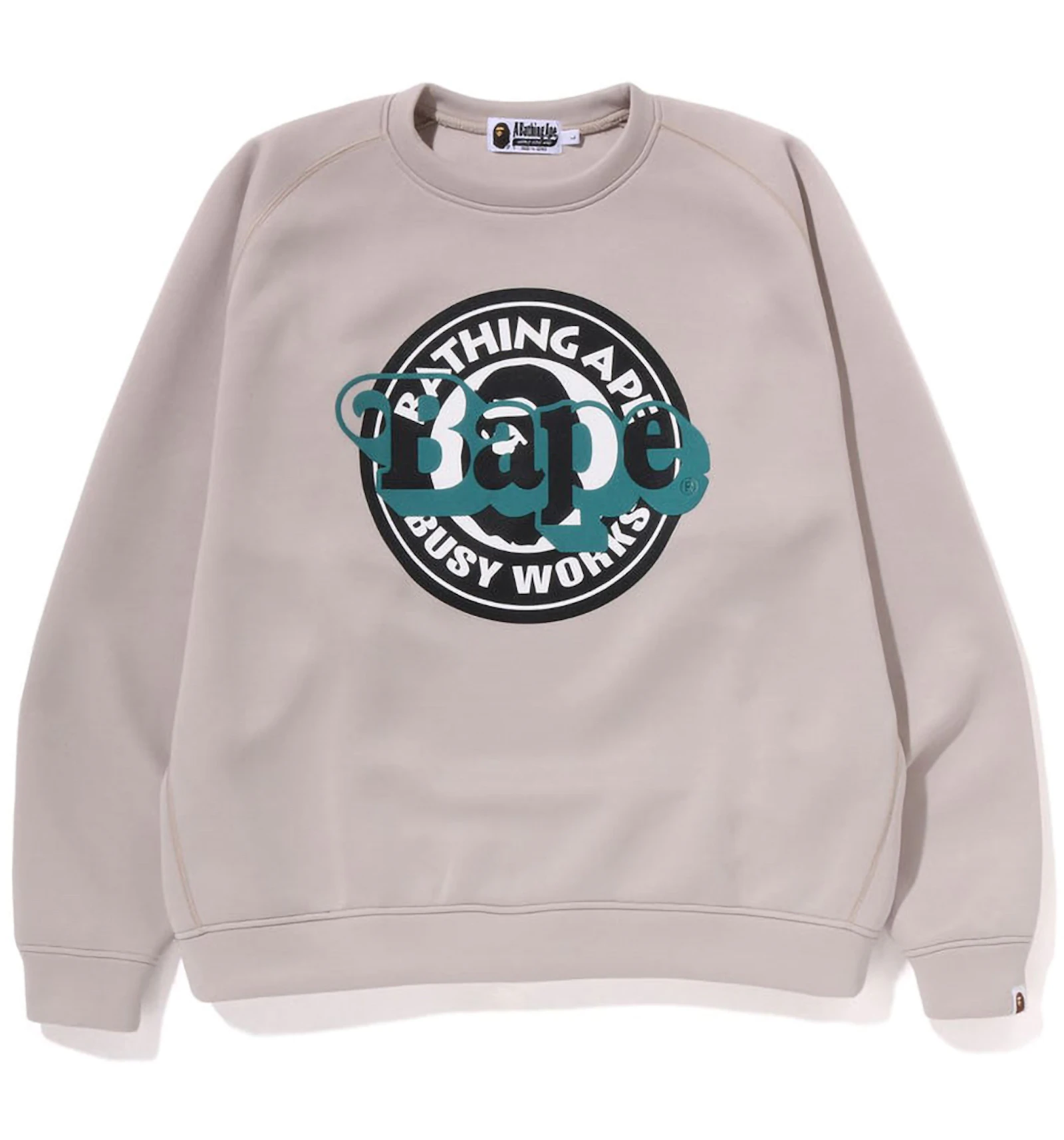 BAPE Double Knit Bape Sta Relaxed Fit Crewneck Beige - SS23 - FR