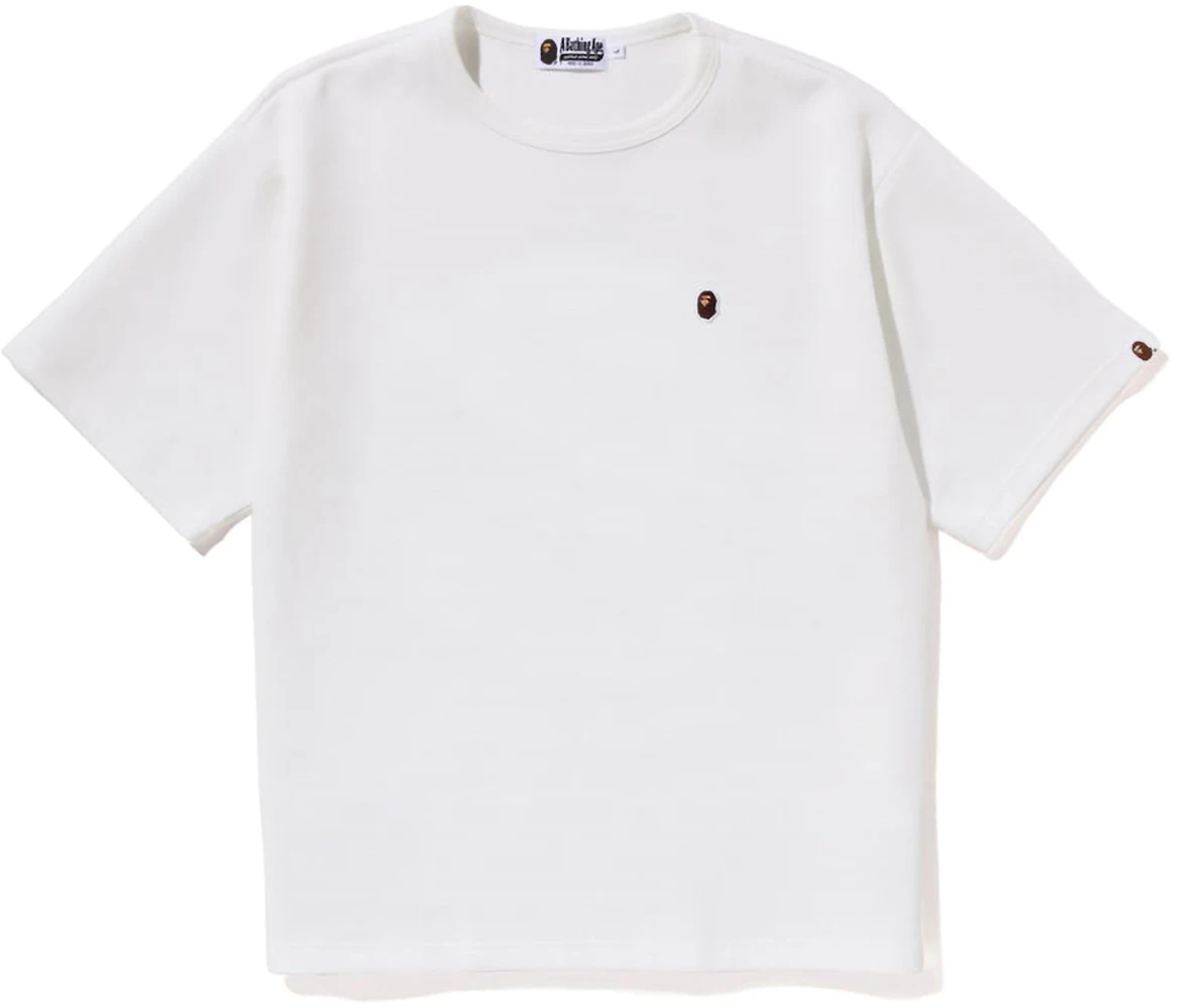 BAPE Double Knit Logo Relaxed Fit Tee White Men's - SS23 - US