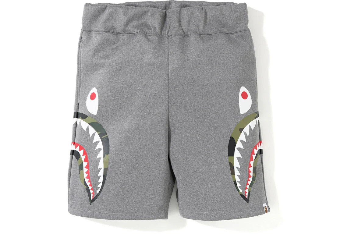 BAPE Double Knit Side Shark Shorts Grey