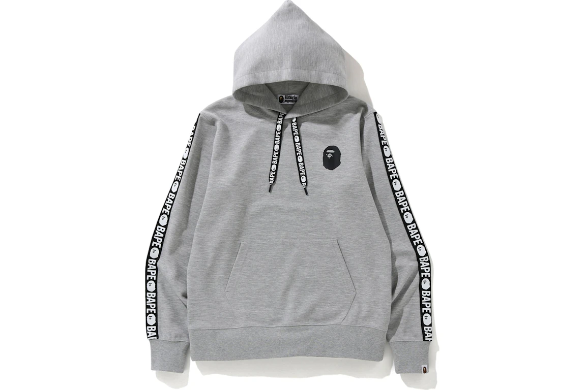 BAPE Double Knit Wide Pullover Hoodie Grey