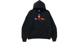 BAPE Embroidery Loose Fit Pullover Hoodie Black