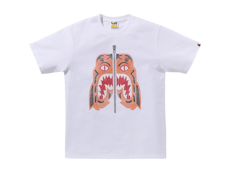 BAPE Stile Ricamo Tiger Tee Bianco