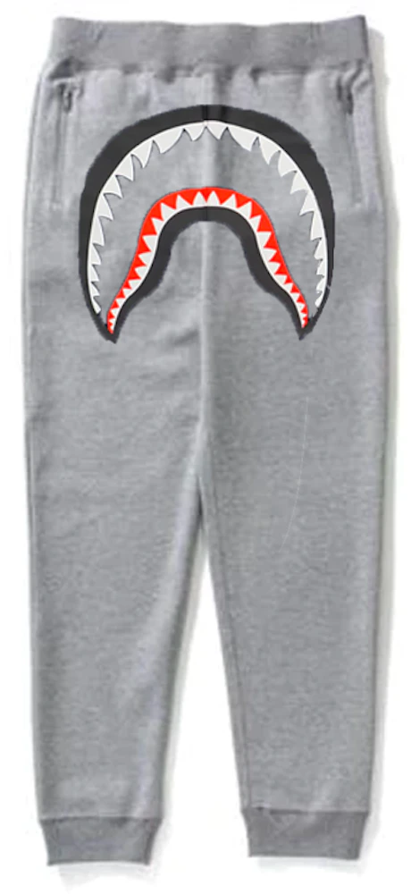 BAPE Faceless Shark Mouth Slim Sweatpants Grey Men's - US