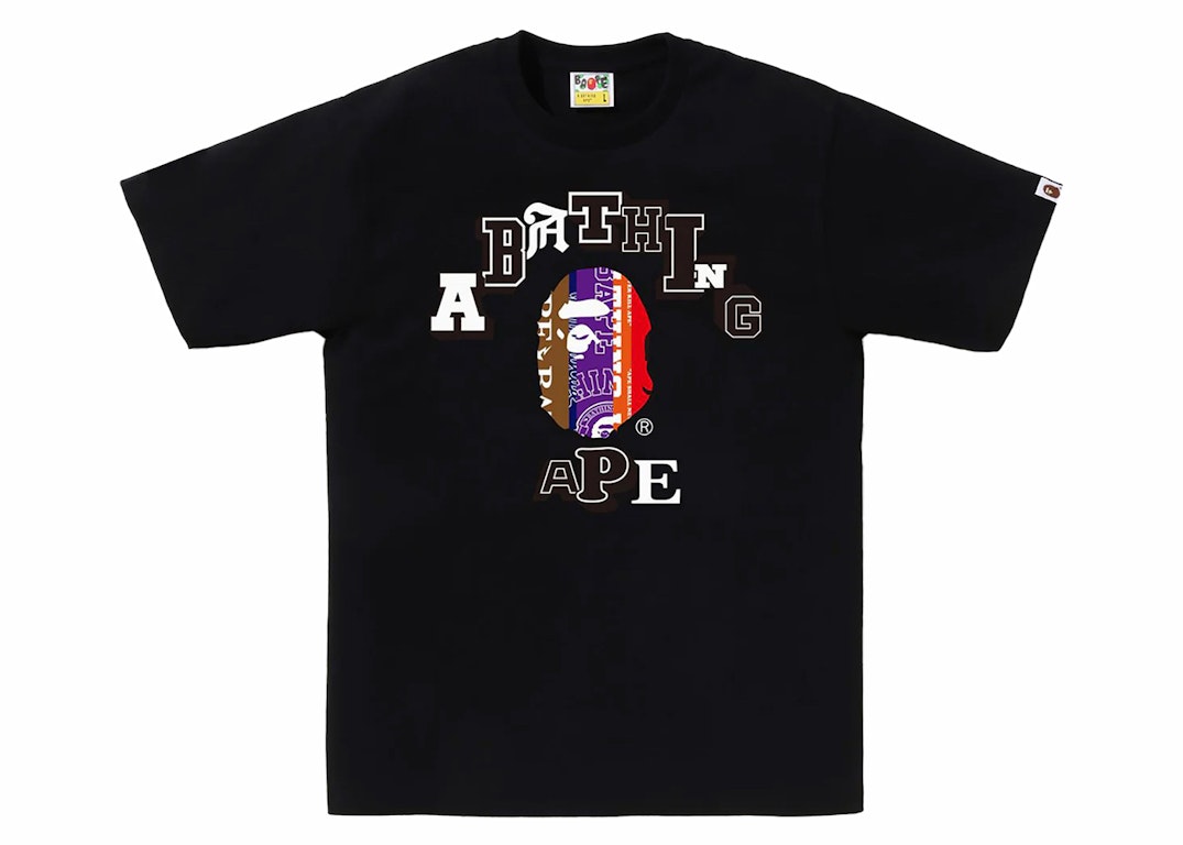 Pre-owned Bape Fans Scarf College Tee Black