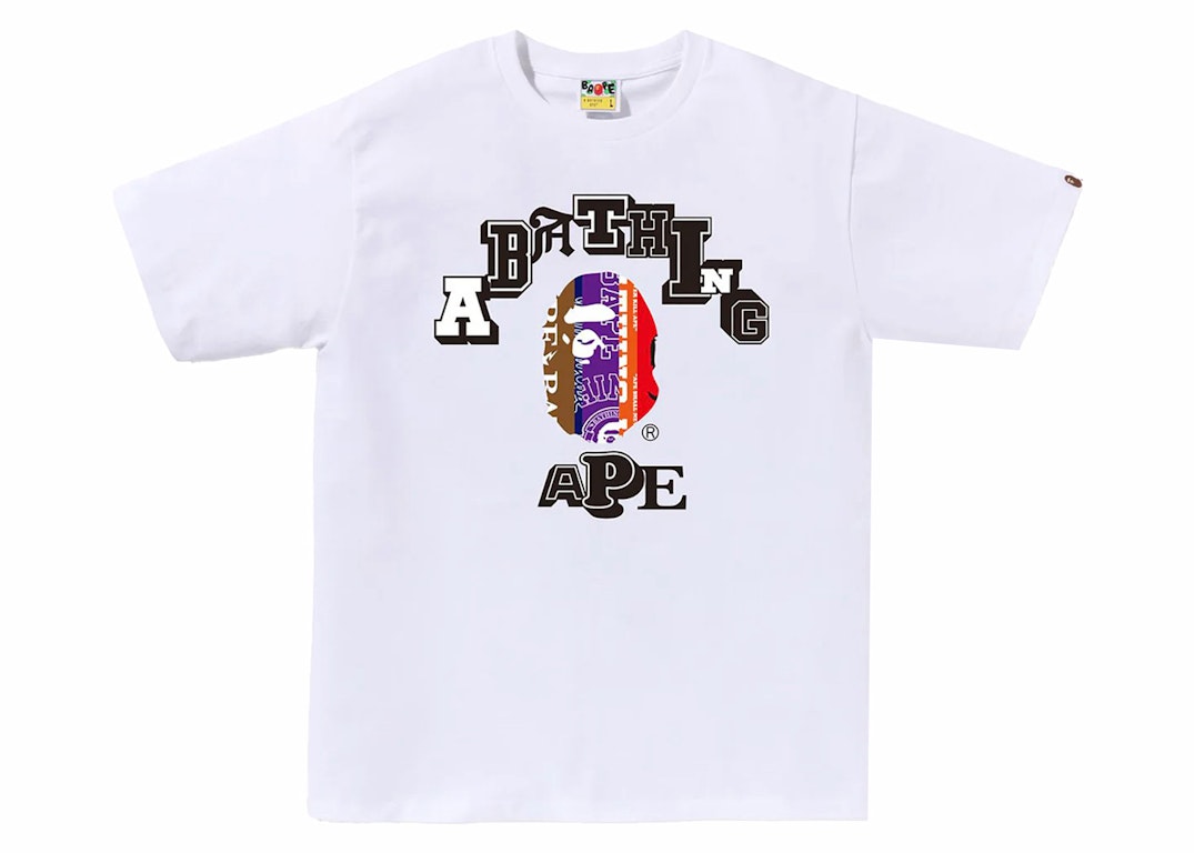 Pre-owned Bape Fans Scarf College Tee White