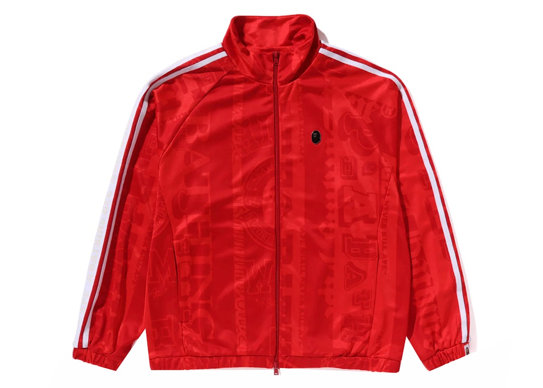 Pre-owned Bape Fans Scarf Track Jacket Red