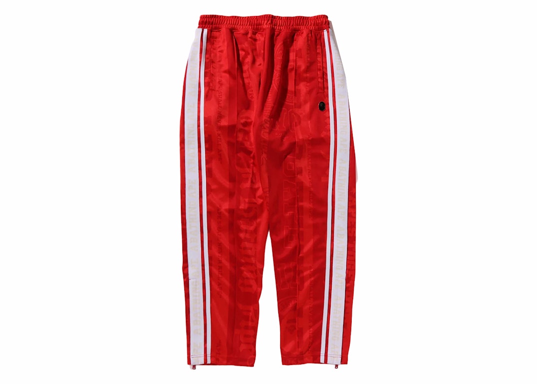 Pre-owned Bape Fans Scarf Track Pants Red