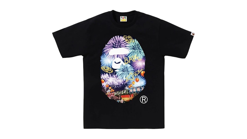 BAPE Firework Ape Head Photo Tee Black メンズ - SS25 - JP