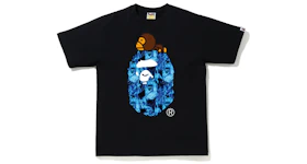 BAPE Flame Milo On Big Ape T-Shirt Black/Blue