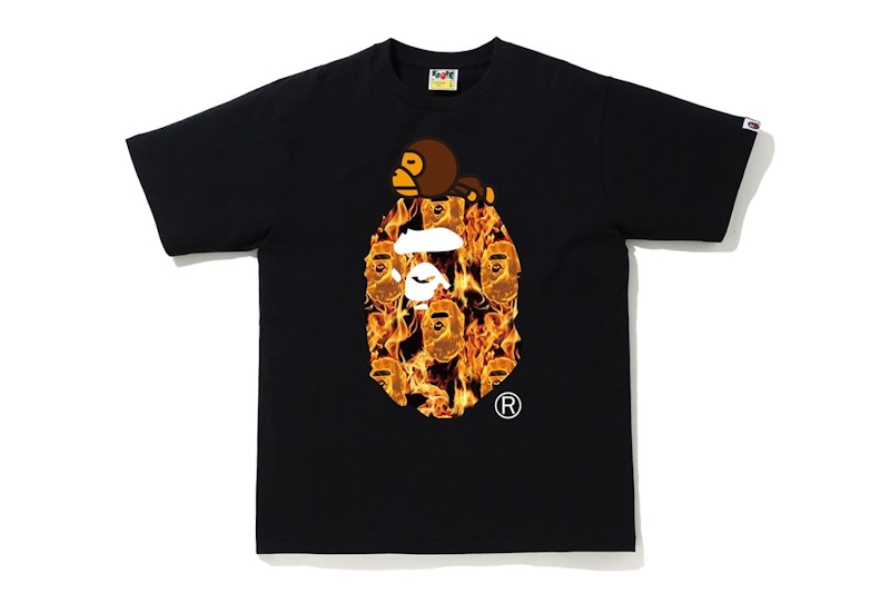 BAPE Flame Milo On Big Ape T-Shirt Black/Orange Men's - SS20 - US