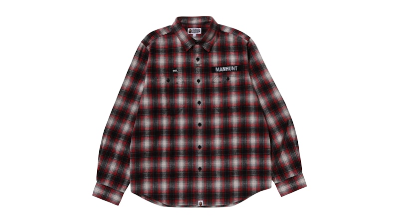 BAPE Flannel Check Tactical Shirt Red