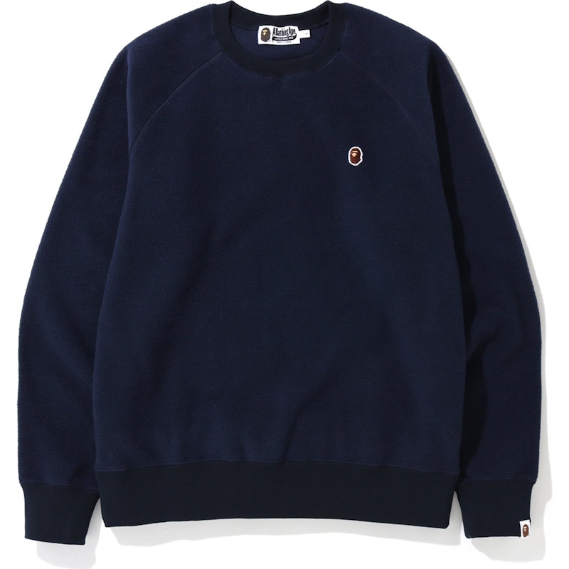 BAPE Fleece One Point Crewneck Navy