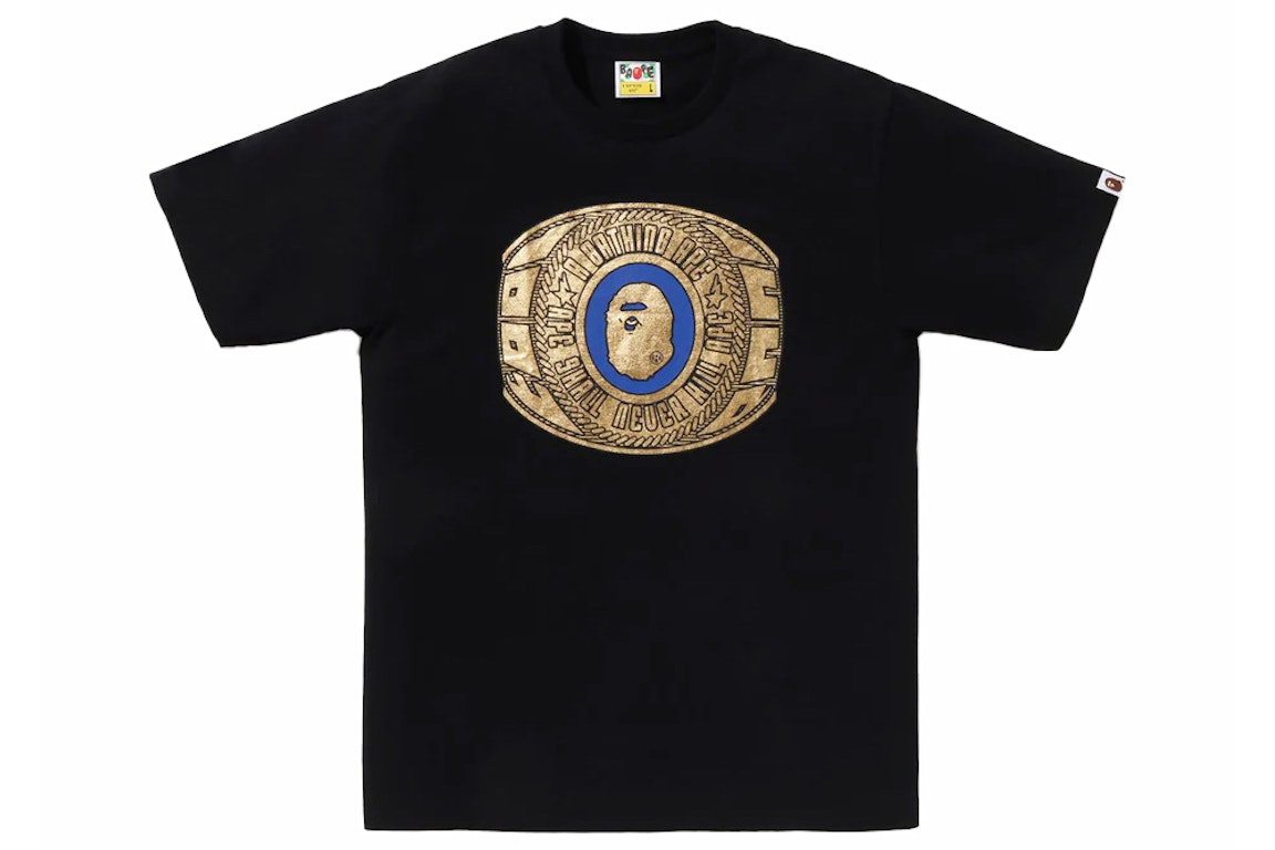 Pre-owned Bape Foil  College Ring Tee Black